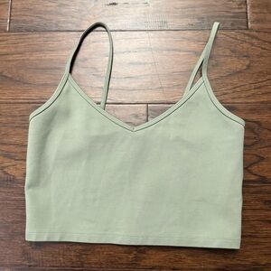Sunday best Aritzia green cropped camo tank top